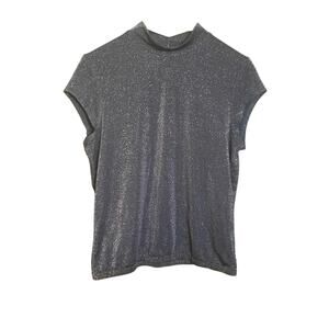 Sanctuary Womens Keyhole Back Bronze Metalic Short Sleeve Top Size Large